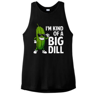 Pickle Design Big Dill Pickle Lover Ladies PosiCharge Tri-Blend Wicking Tank