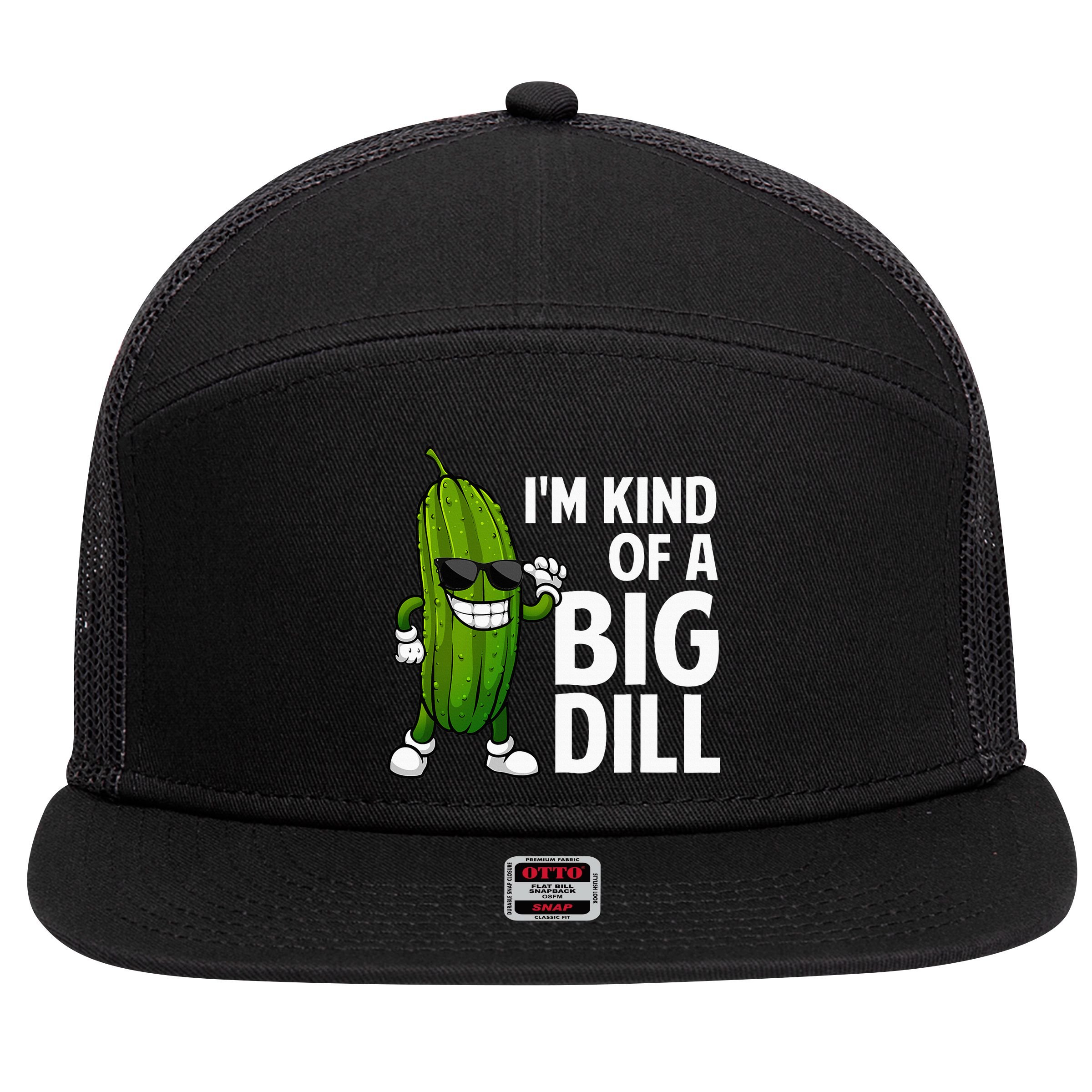 Pickle Design Big Dill Pickle Lover 7 Panel Mesh Trucker Snapback Hat