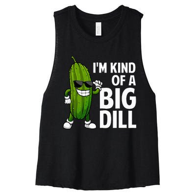 Pickle Design Big Dill Pickle Lover Women's Racerback Cropped Tank