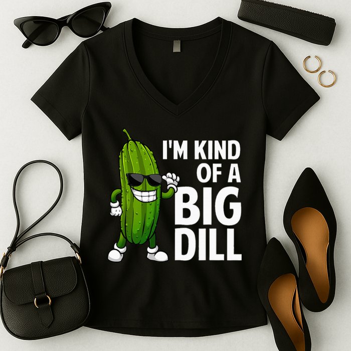 Pickle Design Big Dill Pickle Lover Women's V-Neck T-Shirt