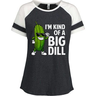 Pickle Design Big Dill Pickle Lover Enza Ladies Jersey Colorblock Tee