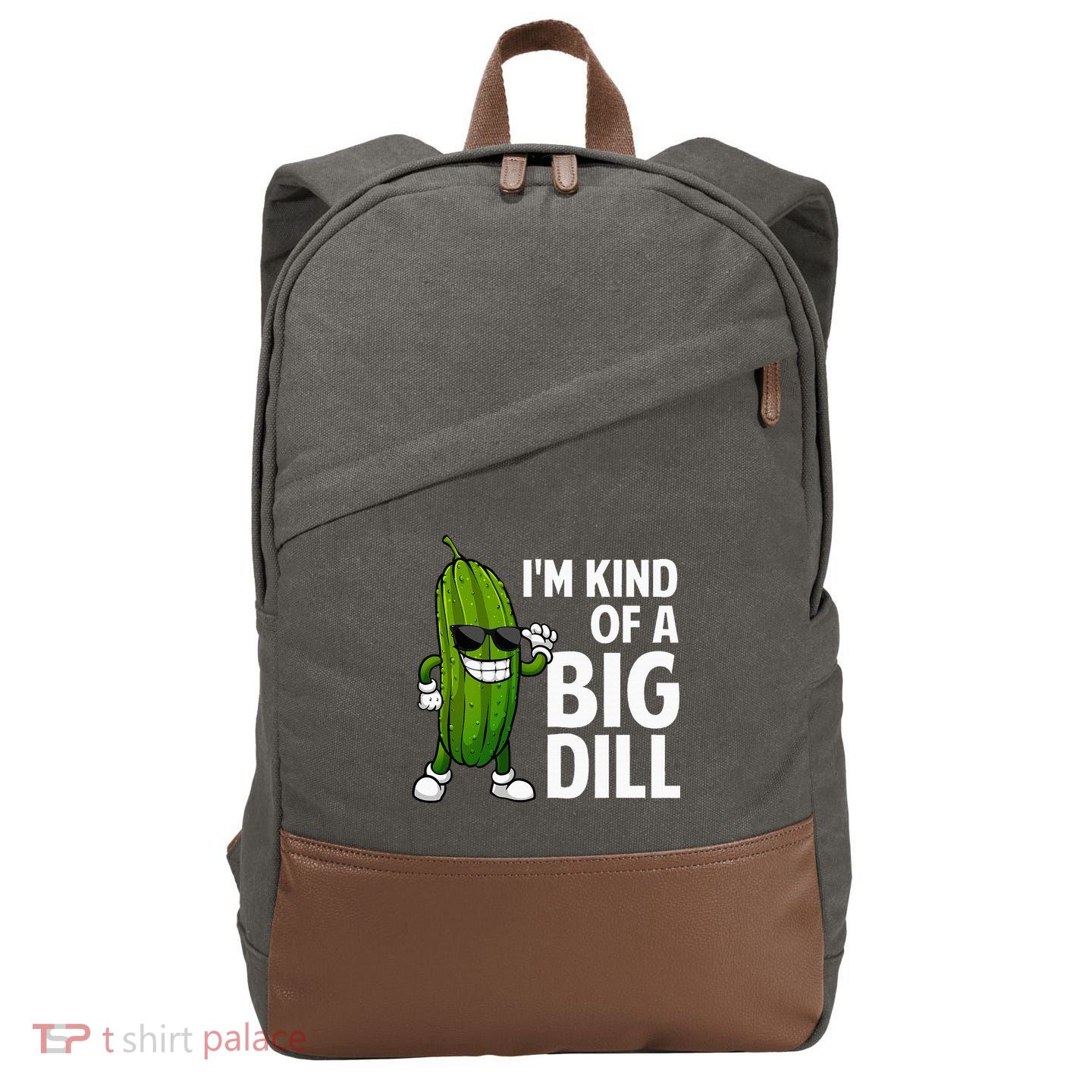 Pickle Design Big Dill Pickle Lover Cotton Canvas Backpack