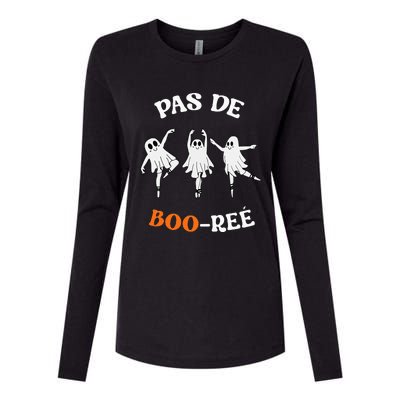 Pas De BooréE Ghost Ballet Dancer Halloween Womens Cotton Relaxed Long Sleeve T-Shirt