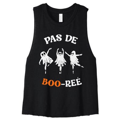 Pas De BooréE Ghost Ballet Dancer Halloween Women's Racerback Cropped Tank