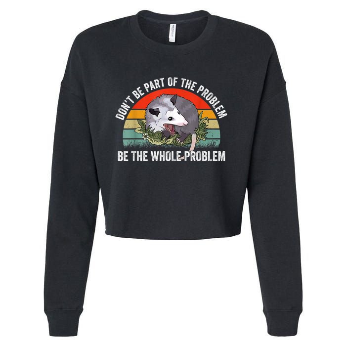 Possum Don't Be Part Of The Problem Be The Whole Problem Cropped Pullover Crew