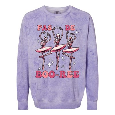 Pas De BooréE Funny Halloween Ballet Dancer Boo Re Skeleton Gift Colorblast Crewneck Sweatshirt