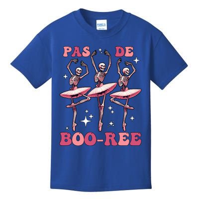 Pas De BooréE Funny Halloween Ballet Dancer Boo Re Skeleton Gift Kids T-Shirt