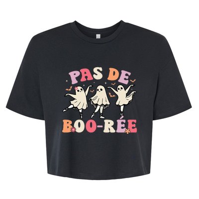 Pas De BooréE Ghost Ballet Dancer Halloween Dance Teacher Bella+Canvas Jersey Crop Tee