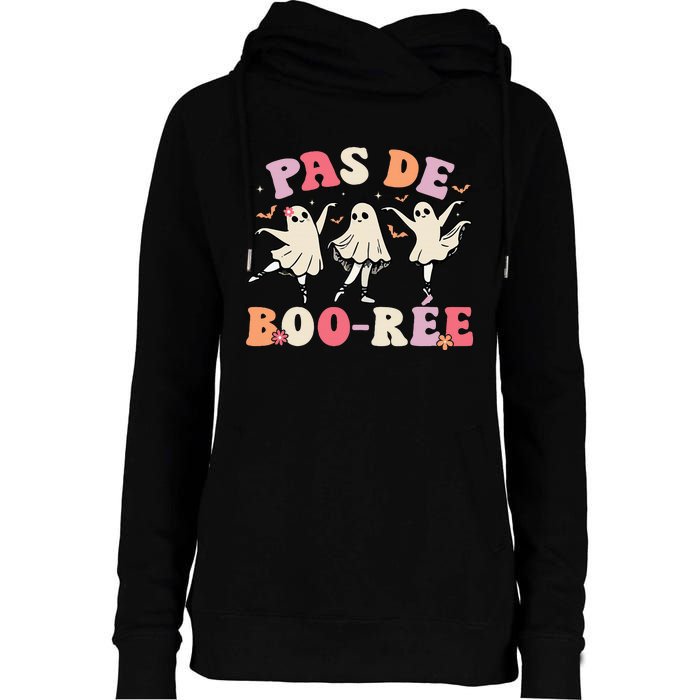 Pas De BooréE Ghost Ballet Dancer Halloween Dance Teacher Womens Funnel Neck Pullover Hood