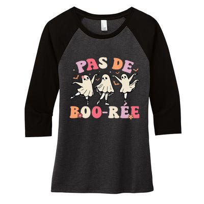 Pas De BooréE Ghost Ballet Dancer Halloween Dance Teacher Women's Tri-Blend 3/4-Sleeve Raglan Shirt