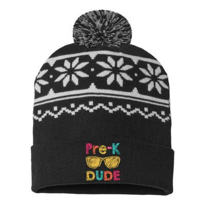 Prek Dude Back To School First Day Of Preschool Gift USA-Made Snowflake Beanie