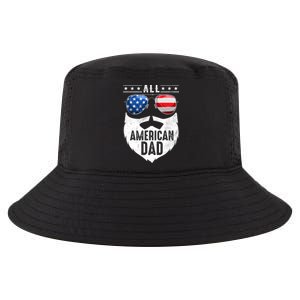 Patriotic Dad Beard Fathers Day All American Dad 4th Of July Gift Cool Comfort Performance Bucket Hat