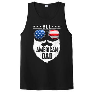 Patriotic Dad Beard Fathers Day All American Dad 4th Of July Gift PosiCharge Competitor Tank