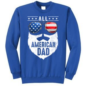 Patriotic Dad Beard Fathers Day All American Dad 4th Of July Gift Sweatshirt