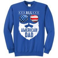 Patriotic Dad Beard Fathers Day All American Dad 4th Of July Gift Sweatshirt