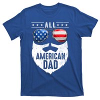 Patriotic Dad Beard Fathers Day All American Dad 4th Of July Gift T-Shirt