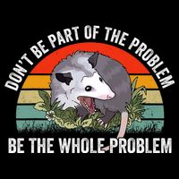 Possum Don't Be Part Of The Problem Be The Entire Problem Funny Opossum Pom Pom 12in Knit Beanie