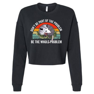 Possum Don't Be Part Of The Problem Be The Entire Problem Funny Opossum Cropped Pullover Crew