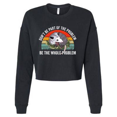 Possum Don't Be Part Of The Problem Be The Entire Problem Funny Opossum Cropped Pullover Crew