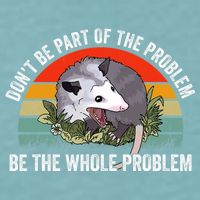 Possum Don't Be Part Of The Problem Be The Entire Problem Funny Opossum Sueded Cloud Jersey T-Shirt