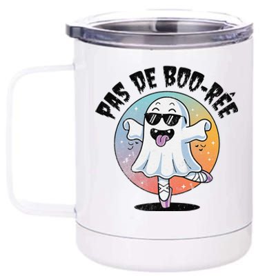 Pas De Boo Ree Funny Ghost Dance Ballet Halloween 12 oz Stainless Steel Tumbler Cup