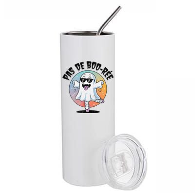 Pas De Boo Ree Funny Ghost Dance Ballet Halloween Stainless Steel Tumbler