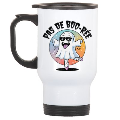 Pas De Boo Ree Funny Ghost Dance Ballet Halloween Stainless Steel Travel Mug