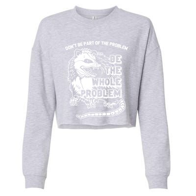 Possum Don't Be Part Of The Problem Be The Entire Problem Funny Opossum Cropped Pullover Crew