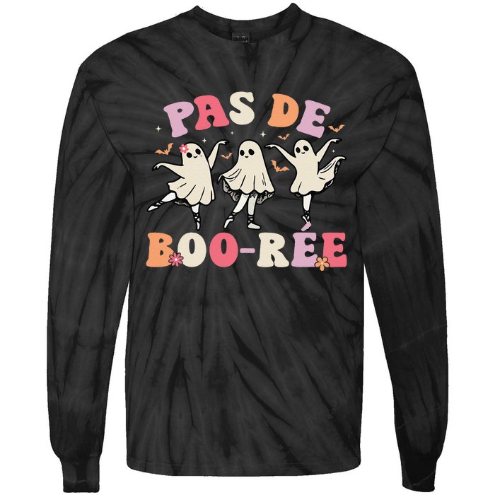 Pas De BooréE Ghost Ballet Dancer Halloween Dance Teacher Tie-Dye Long Sleeve Shirt