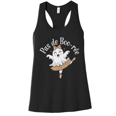 Pas De BooréE Funny Ballet Ghosts Halloween Dance Women's Racerback Tank