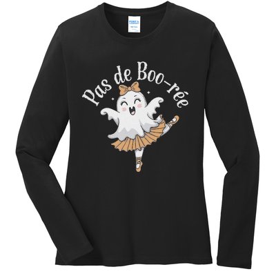 Pas De BooréE Funny Ballet Ghosts Halloween Dance Ladies Long Sleeve Shirt