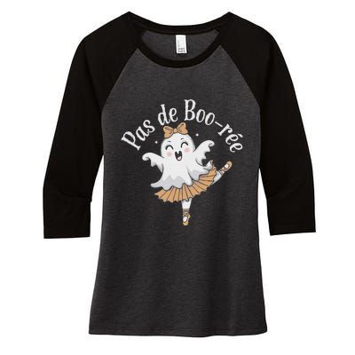 Pas De BooréE Funny Ballet Ghosts Halloween Dance Women's Tri-Blend 3/4-Sleeve Raglan Shirt