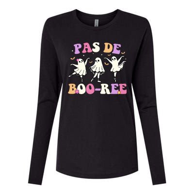 Pas De BooréE Ghost Ballet Dancer Halloween Womens Cotton Relaxed Long Sleeve T-Shirt