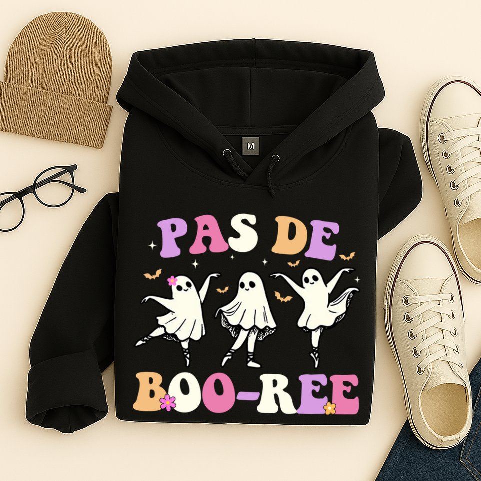Pas De BooréE Ghost Ballet Dancer Halloween Hoodie