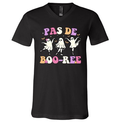 Pas De BooréE Ghost Ballet Dancer Halloween V-Neck T-Shirt