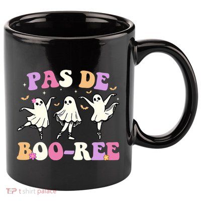 Pas De BooréE Ghost Ballet Dancer Halloween 11oz C Handle Ceramic Mug