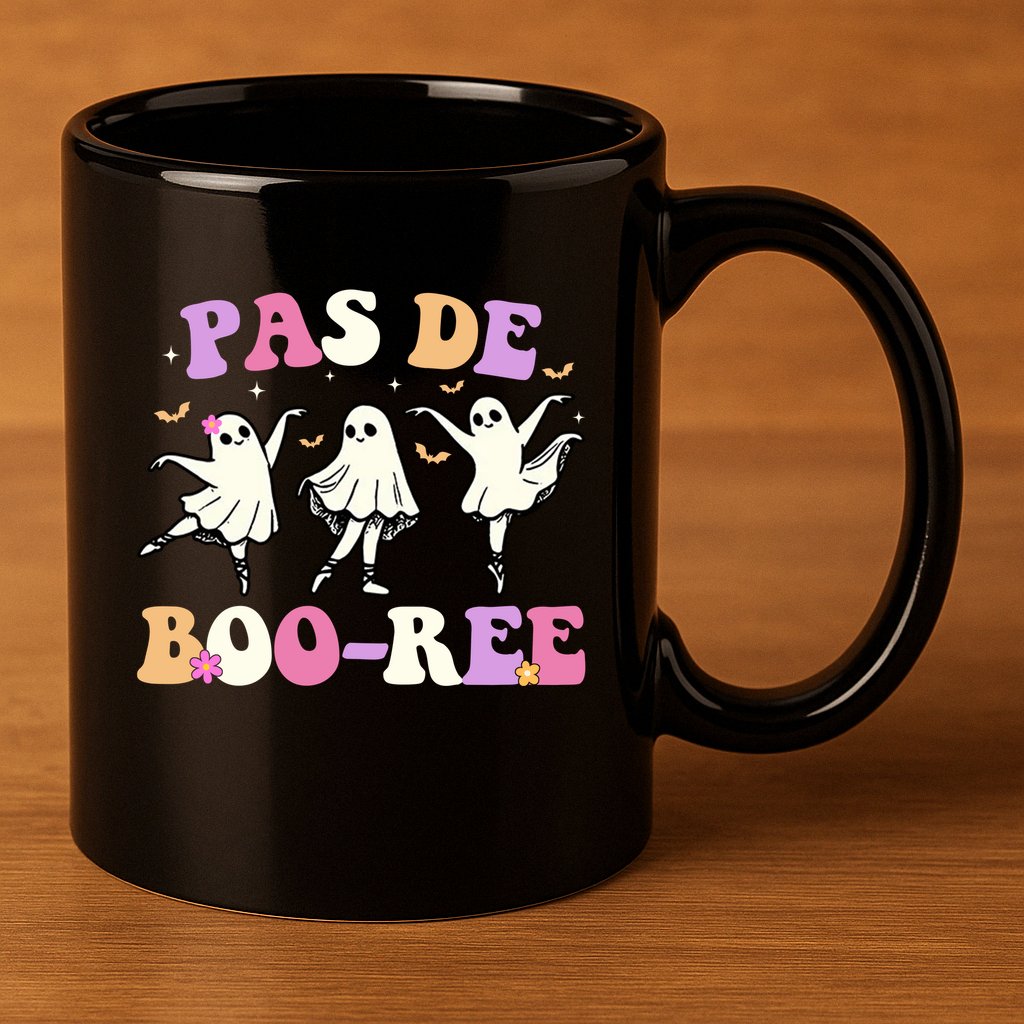 Pas De BooréE Ghost Ballet Dancer Halloween 11oz C Handle Ceramic Mug