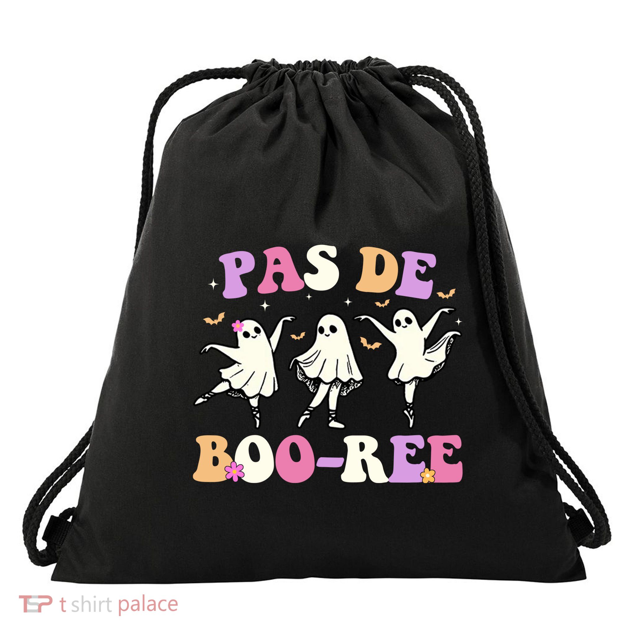 Pas De BooréE Ghost Ballet Dancer Halloween Drawstring Bag