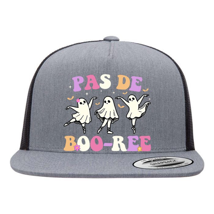 Pas De BooréE Ghost Ballet Dancer Halloween Flat Bill Trucker Hat