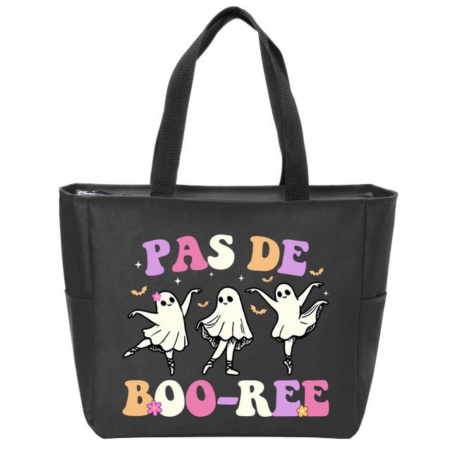 Pas De BooréE Ghost Ballet Dancer Halloween Zip Tote Bag
