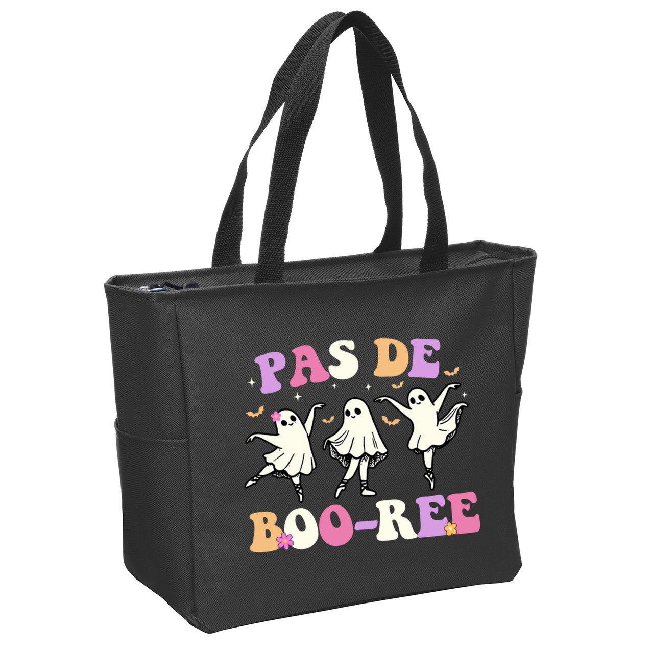 Pas De BooréE Ghost Ballet Dancer Halloween Zip Tote Bag