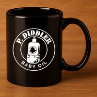 P Diddler Baby Oil 11oz C Handle Ceramic Mug