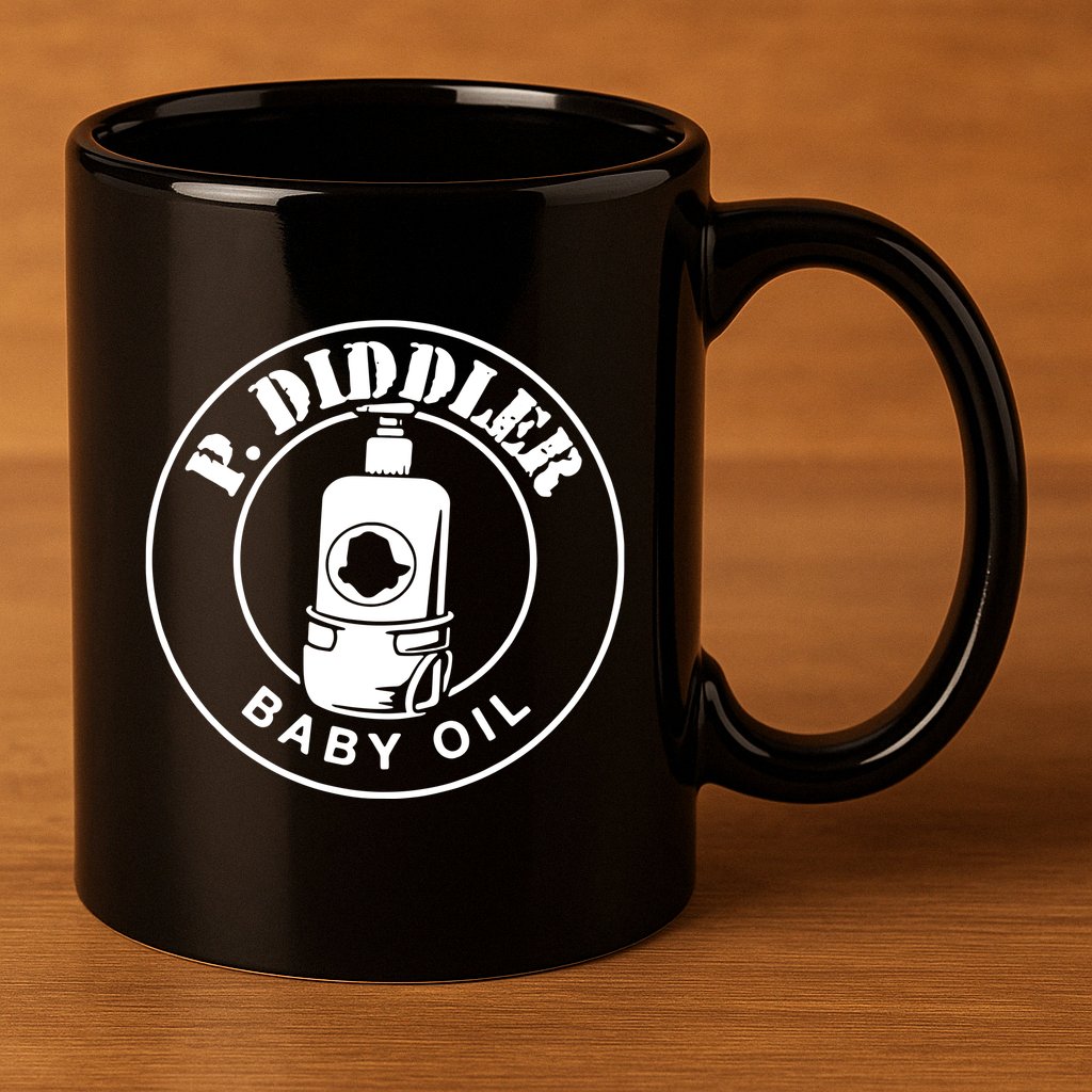 P Diddler Baby Oil 11oz C Handle Ceramic Mug