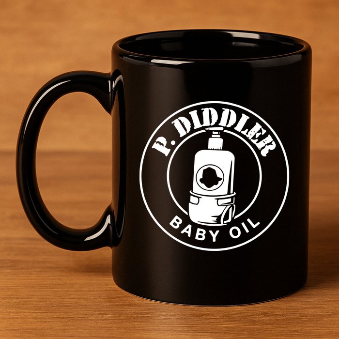 P Diddler Baby Oil 11oz C Handle Ceramic Mug