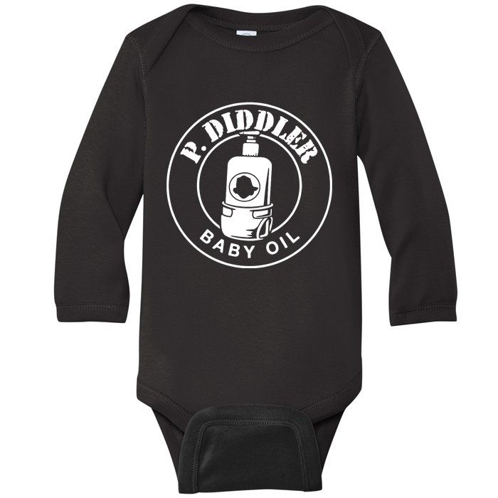 P Diddler Baby Oil Baby Long Sleeve Bodysuit