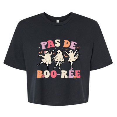 Pas De Boo RéE Ghost Ballet Dancer Halloween Dance Teacher Bella+Canvas Jersey Crop Tee