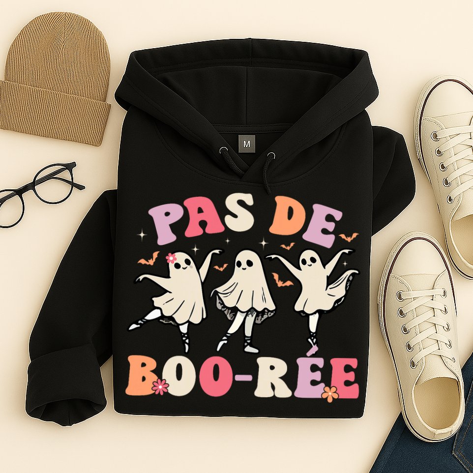 Pas De Boo RéE Ghost Ballet Dancer Halloween Dance Teacher Hoodie