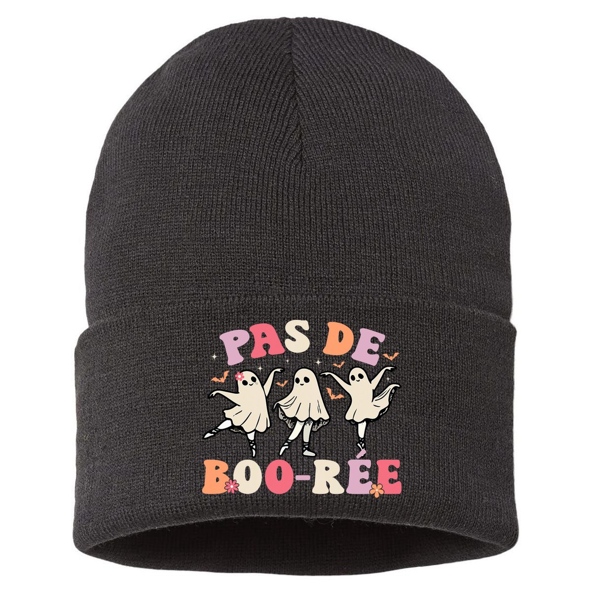 Pas De Boo RéE Ghost Ballet Dancer Halloween Dance Teacher Sustainable Knit Beanie