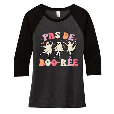 Pas De Boo RéE Ghost Ballet Dancer Halloween Dance Teacher Women's Tri-Blend 3/4-Sleeve Raglan Shirt