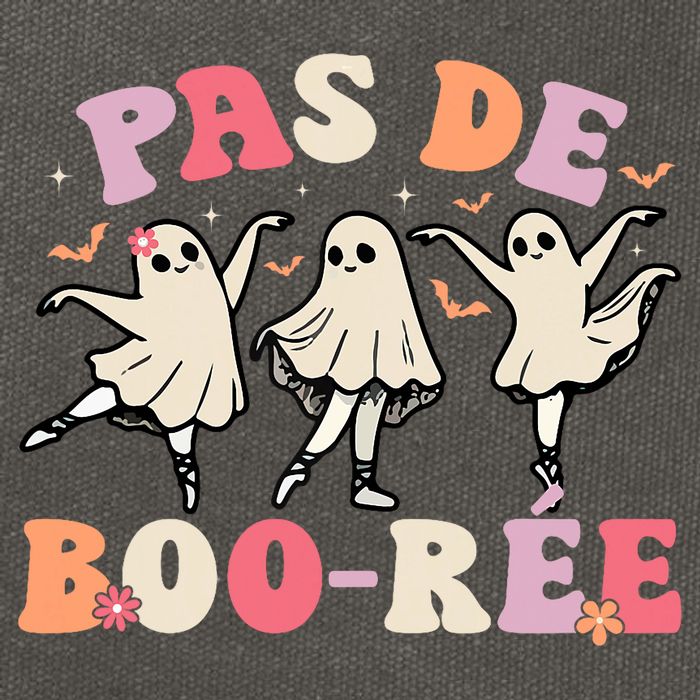 Pas De Boo RéE Ghost Ballet Dancer Halloween Dance Teacher Cotton Canvas Backpack